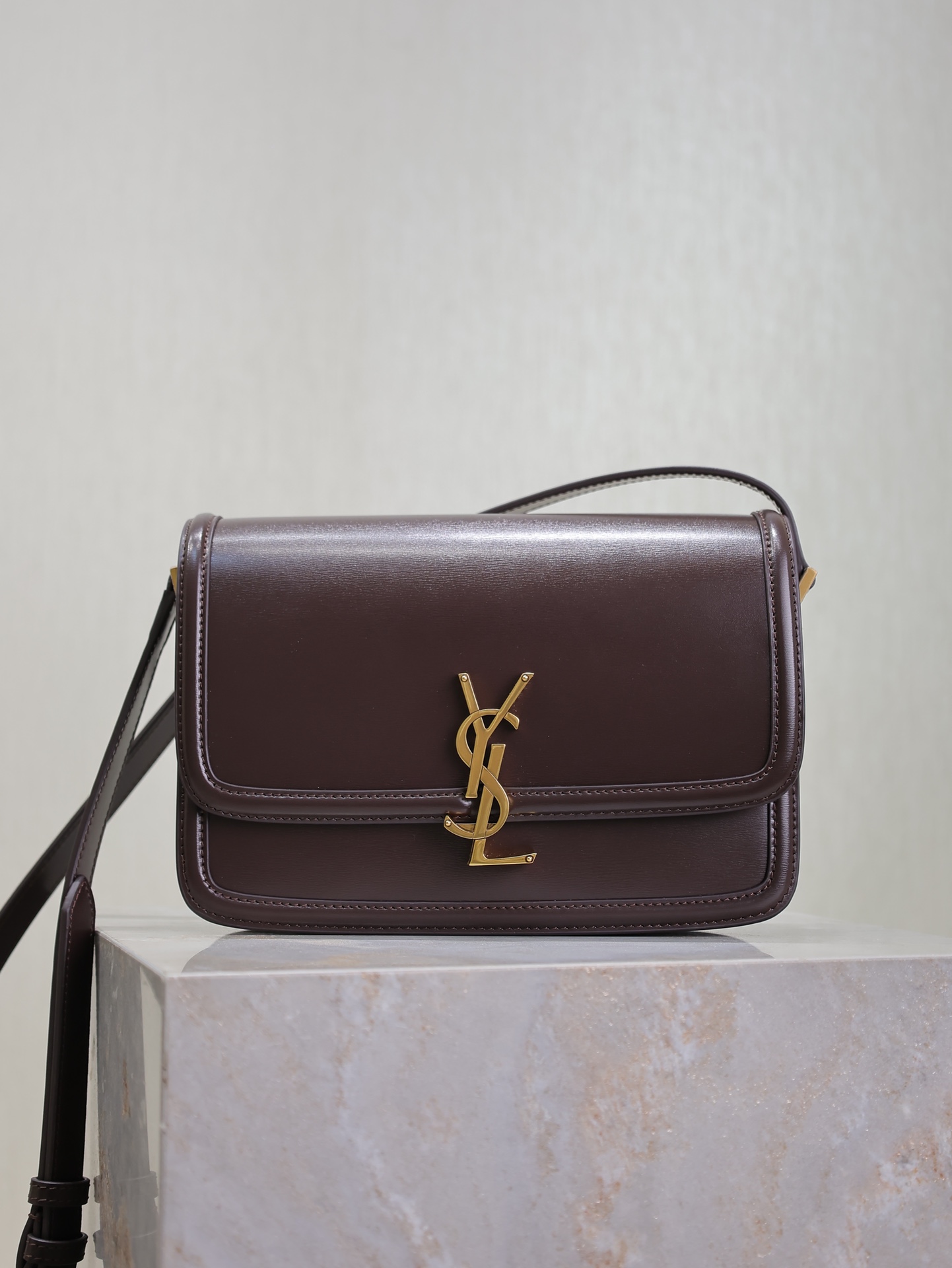 [TOP] Yves Saint Laurent YSL Cowhide Solferino Bag 23x16x6cm - Brown