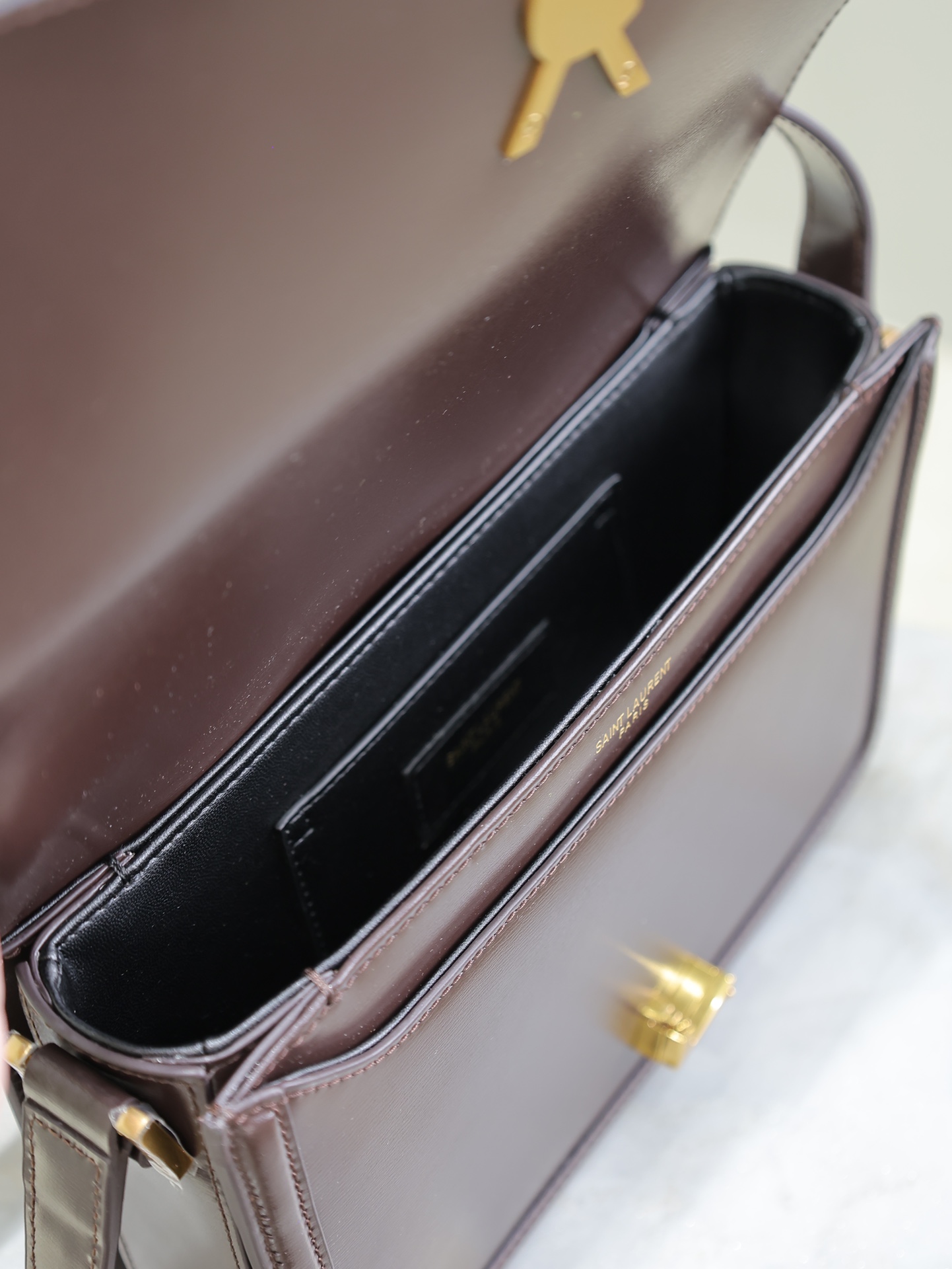 [TOP] Yves Saint Laurent YSL Cowhide Solferino Bag 23x16x6cm - Brown