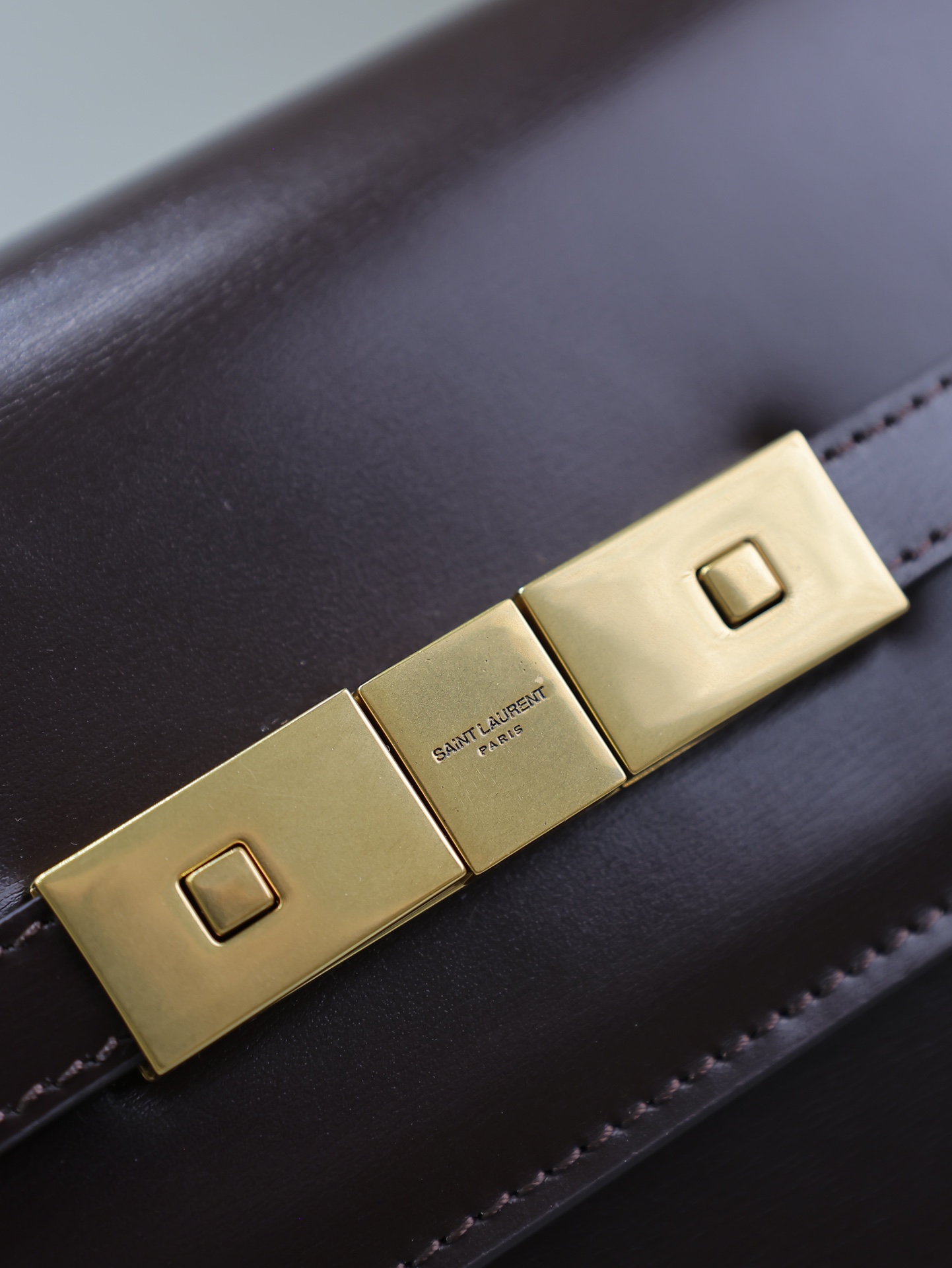 [TOP] Yves Saint Laurent YSL Manhattan Shoulder Bag  24x17.5x6cm - Brown&GHW