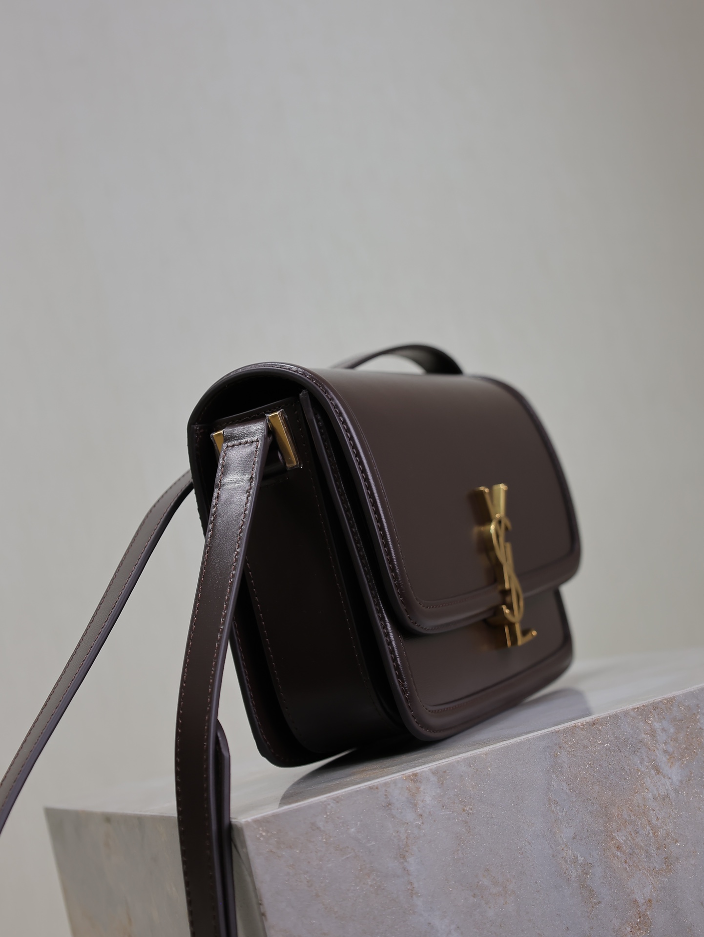 [TOP] Yves Saint Laurent YSL Cowhide Solferino Bag 23x16x6cm - Brown