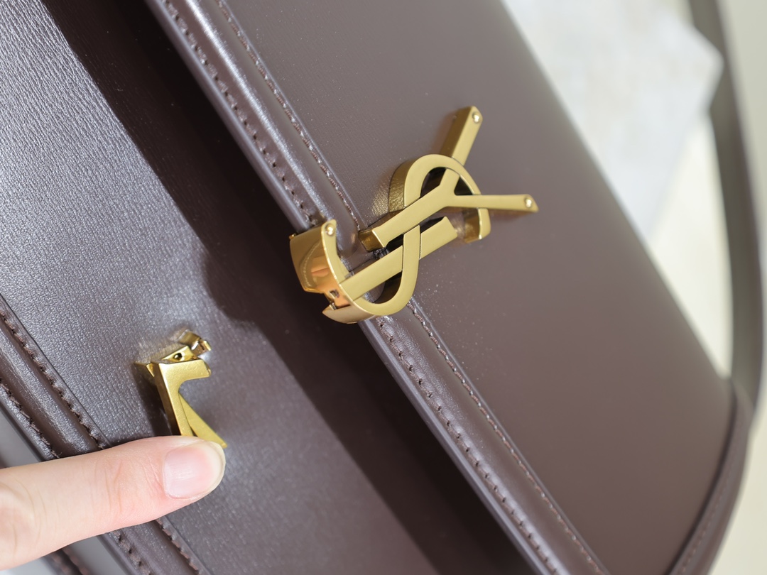 [TOP] Yves Saint Laurent YSL Cowhide Solferino Bag 23x16x6cm - Brown