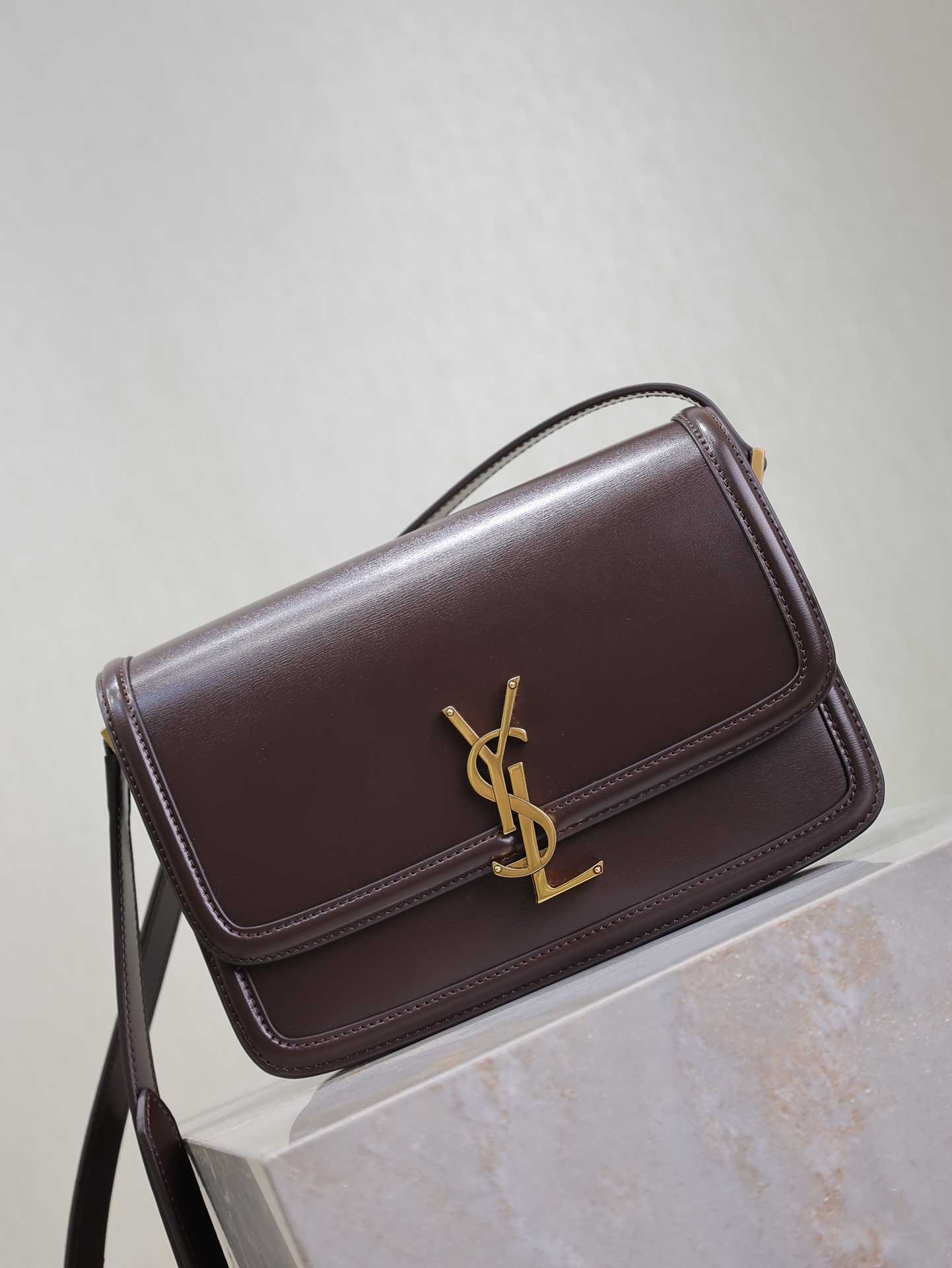 [TOP] Yves Saint Laurent YSL Cowhide Solferino Bag 23x16x6cm - Brown