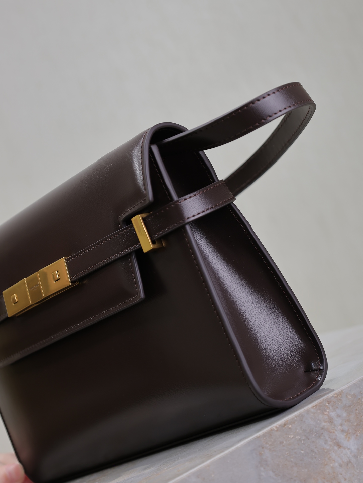 [TOP] Yves Saint Laurent YSL Manhattan Shoulder Bag  24x17.5x6cm - Brown&GHW