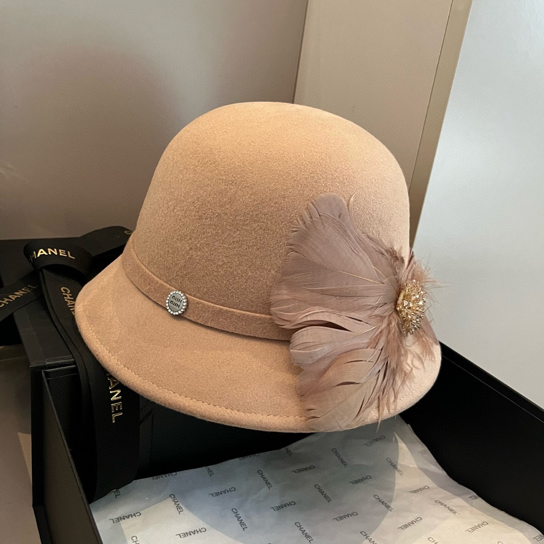 [TOP] Miu Miu Wool Hat - Pink