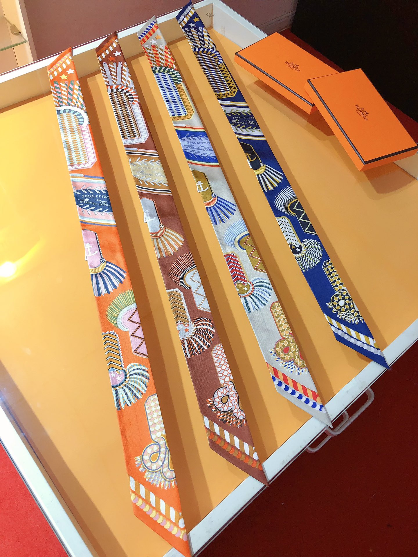 [TOP] HERMES Epaulettes de Gala Twilly scarf 5x86cm - 4 Color