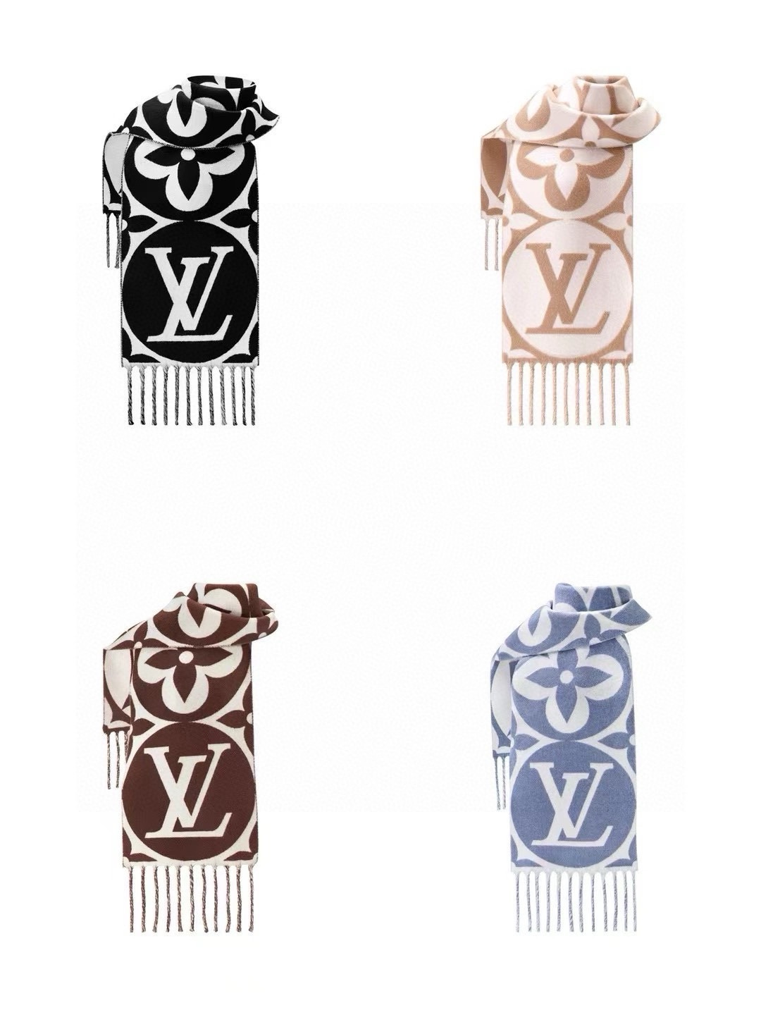 [TOP] Louis Vuitton LV Medallion Wool Scarf 30x209cm - 4 Color