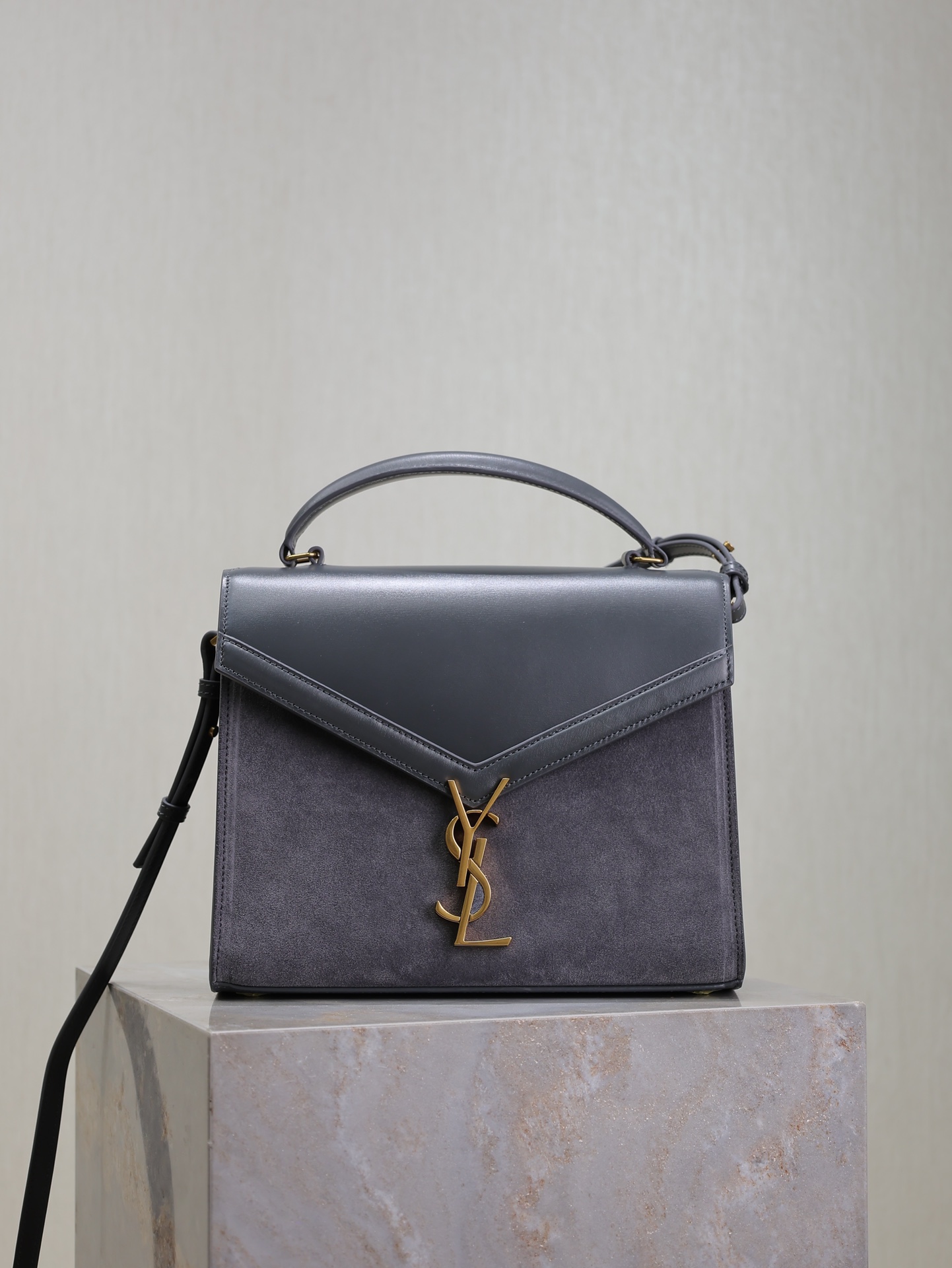 [TOP] Yves Saint Laurent YSL Suede Cassandra Clasp Bag 24.5×20×11.5cm- 3 Colors&GHW