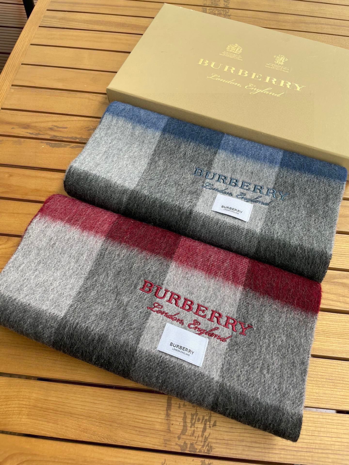 [TOP] BURBERRY Cashmere Scarf 30x180cm - 2 Color