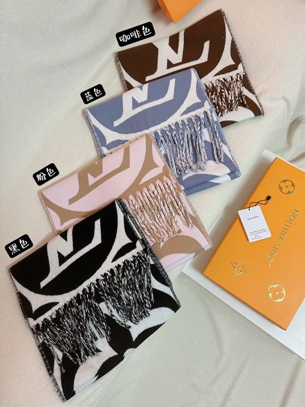 [TOP] Louis Vuitton LV Medallion Wool Scarf 30x209cm - 4 Color