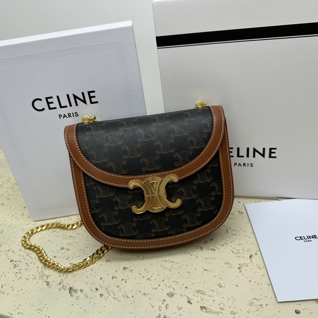 [TOP] CELINE Besace Triomphe Bag 19*15*6cm - GHW - 5 Colour
