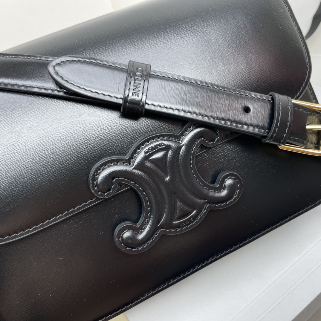 [TOP] CELINE Triomphe Bag Cow Leather Bag 18.5*14*8cm/22*16.5*7cm - 2 Colour