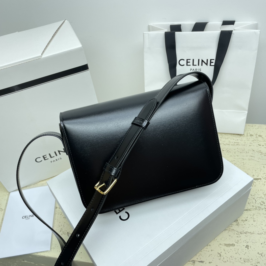 [TOP] CELINE Triomphe Bag Cow Leather Bag 18.5*14*8cm/22*16.5*7cm - 2 Colour