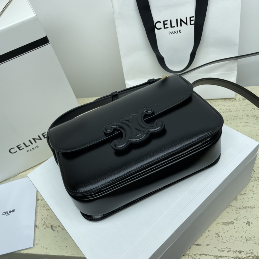 [TOP] CELINE Triomphe Bag Cow Leather Bag 18.5*14*8cm/22*16.5*7cm - 2 Colour