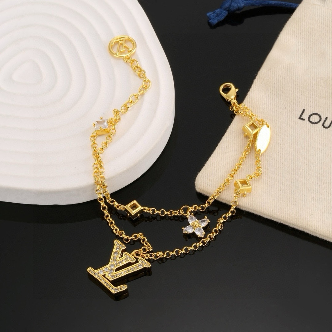 [TOP] Louis Vuitton LV Necklaces + Bracelets - Gold