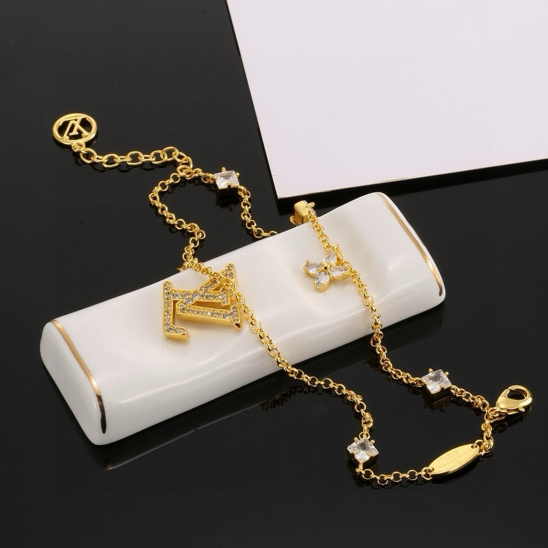 [TOP] Louis Vuitton LV Necklaces + Bracelets - Gold