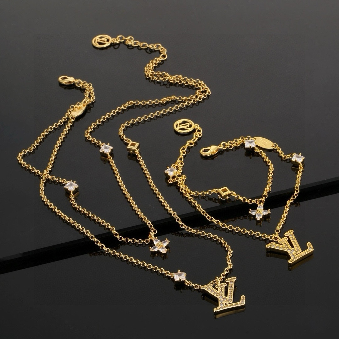 [TOP] Louis Vuitton LV Necklaces + Bracelets - Gold