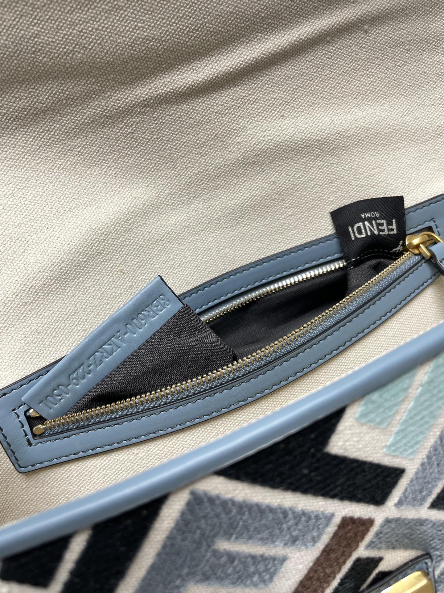 [TOP] FENDI Baguette FF Bag 26x13x6 cm-Blue