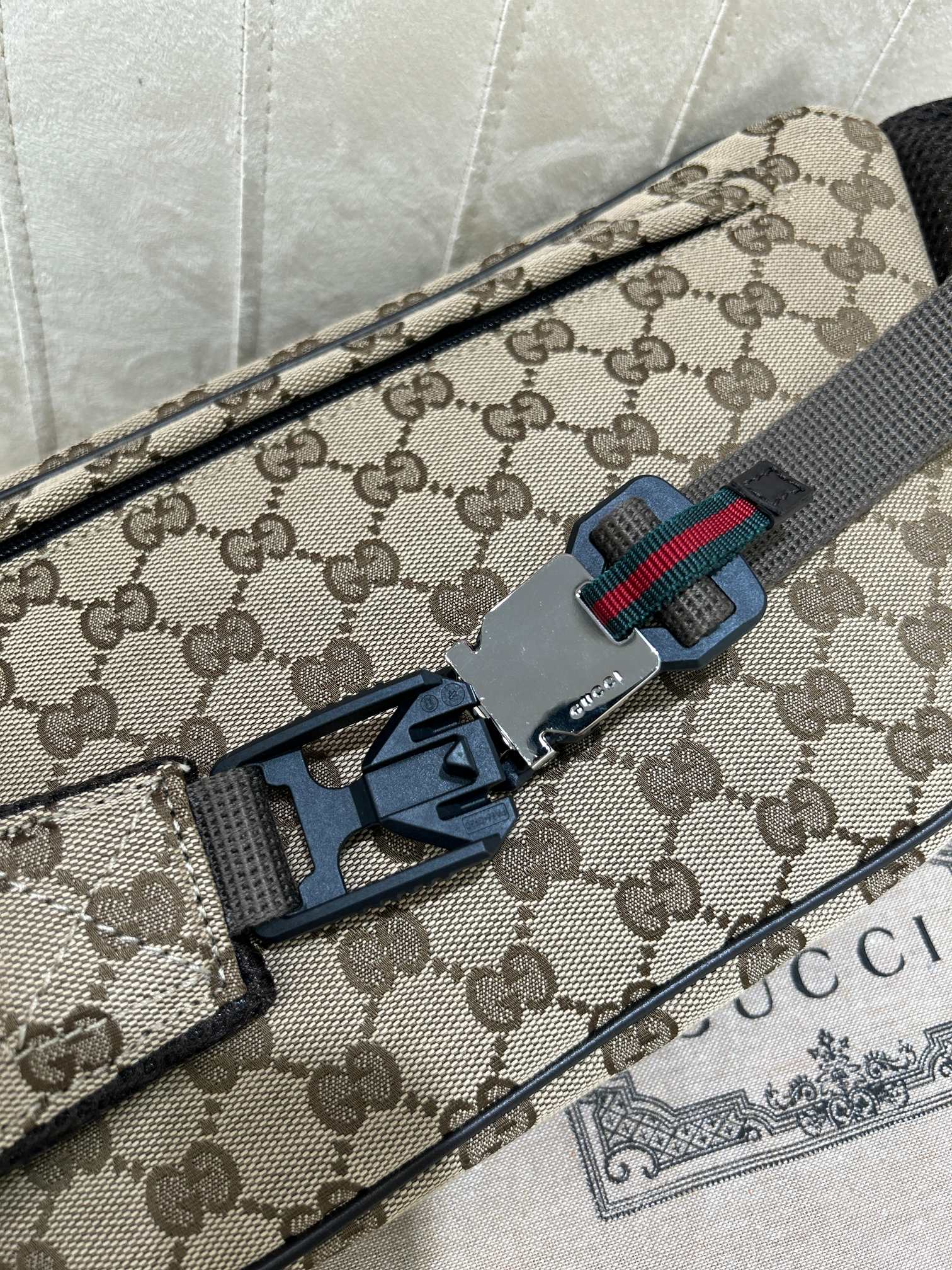 [TOP] GUCCI Ophidia Waist Bag 32*17*5cm- Brown