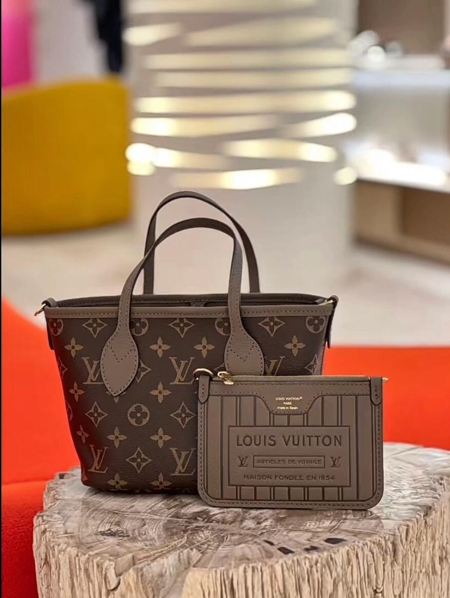 [TOP] Louis Vuitton LV  Neverful INSIDE OUT BB Bag 24x14x9cm - Coffee