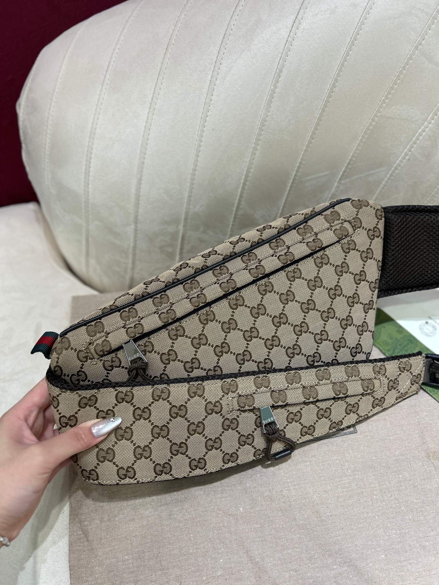 [TOP] GUCCI Ophidia Waist Bag 32*17*5cm- Brown