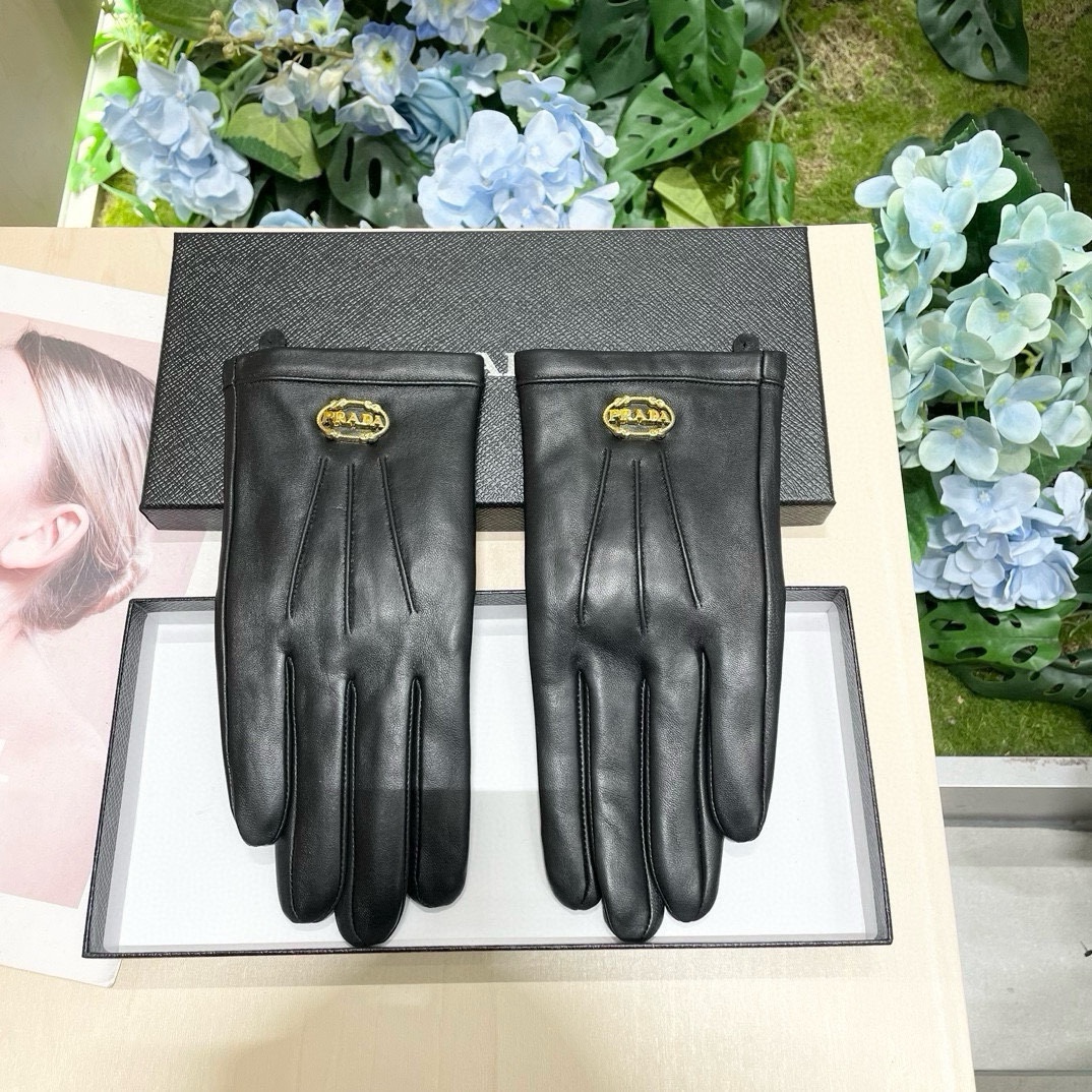 [TOP] PRADA Sheepskin Gloves - Black