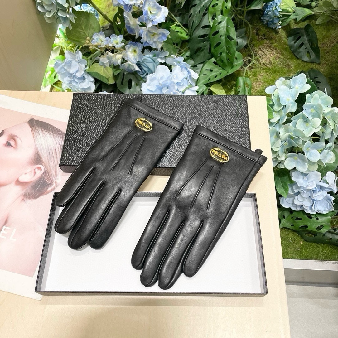 [TOP] PRADA Sheepskin Gloves - Black