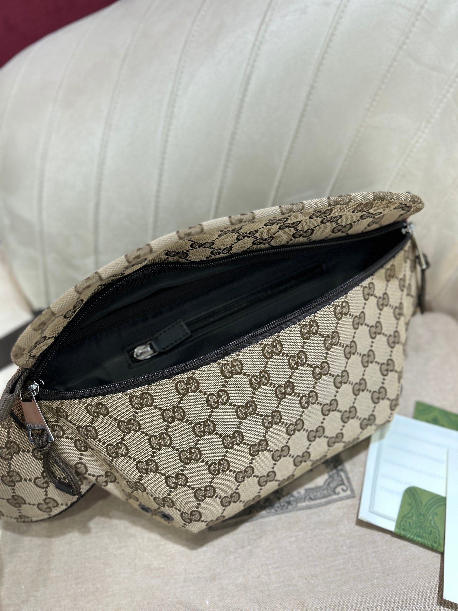 [TOP] GUCCI Ophidia Waist Bag 32*17*5cm- Brown