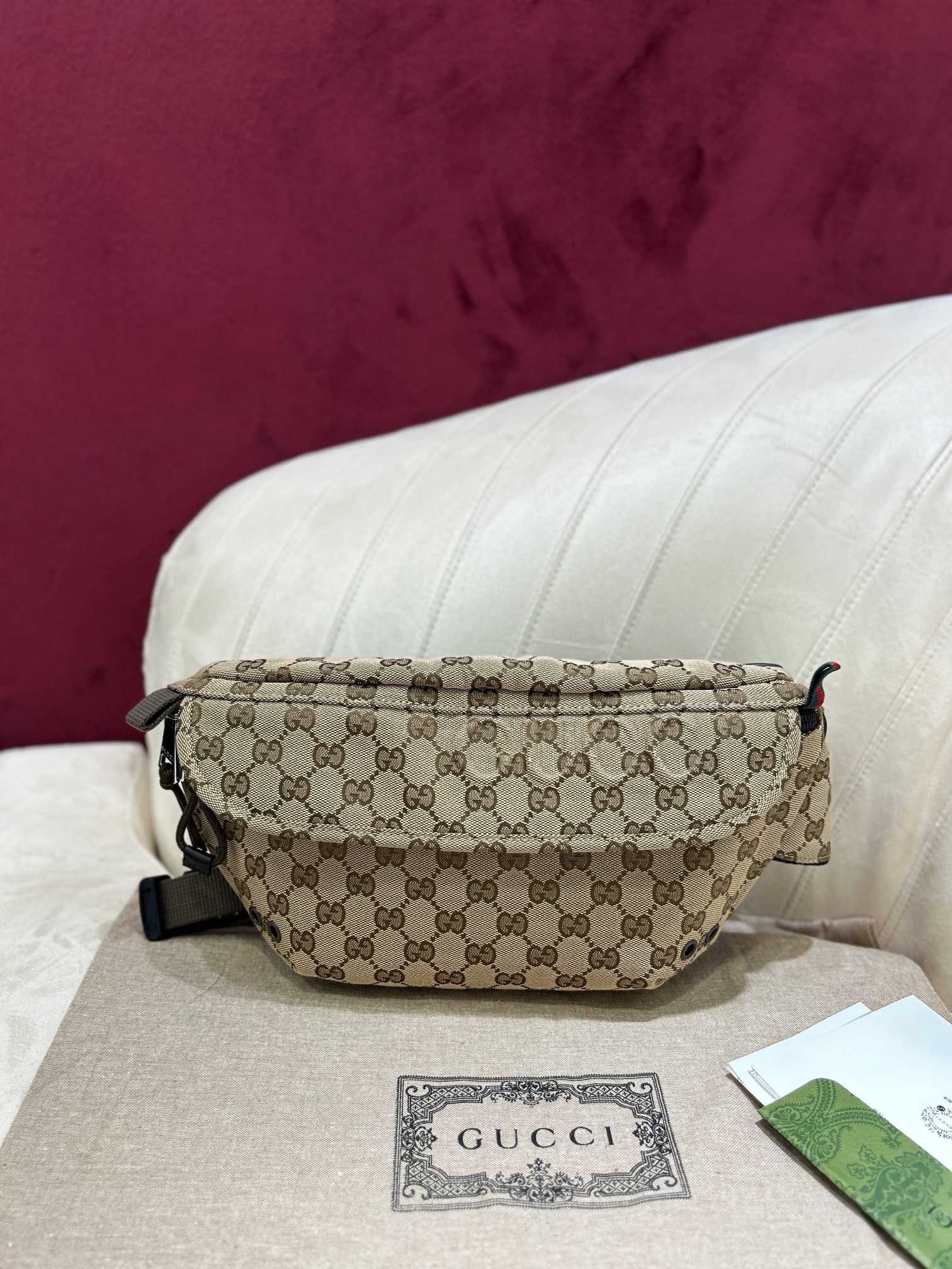 [TOP] GUCCI Ophidia Waist Bag 32*17*5cm- Brown