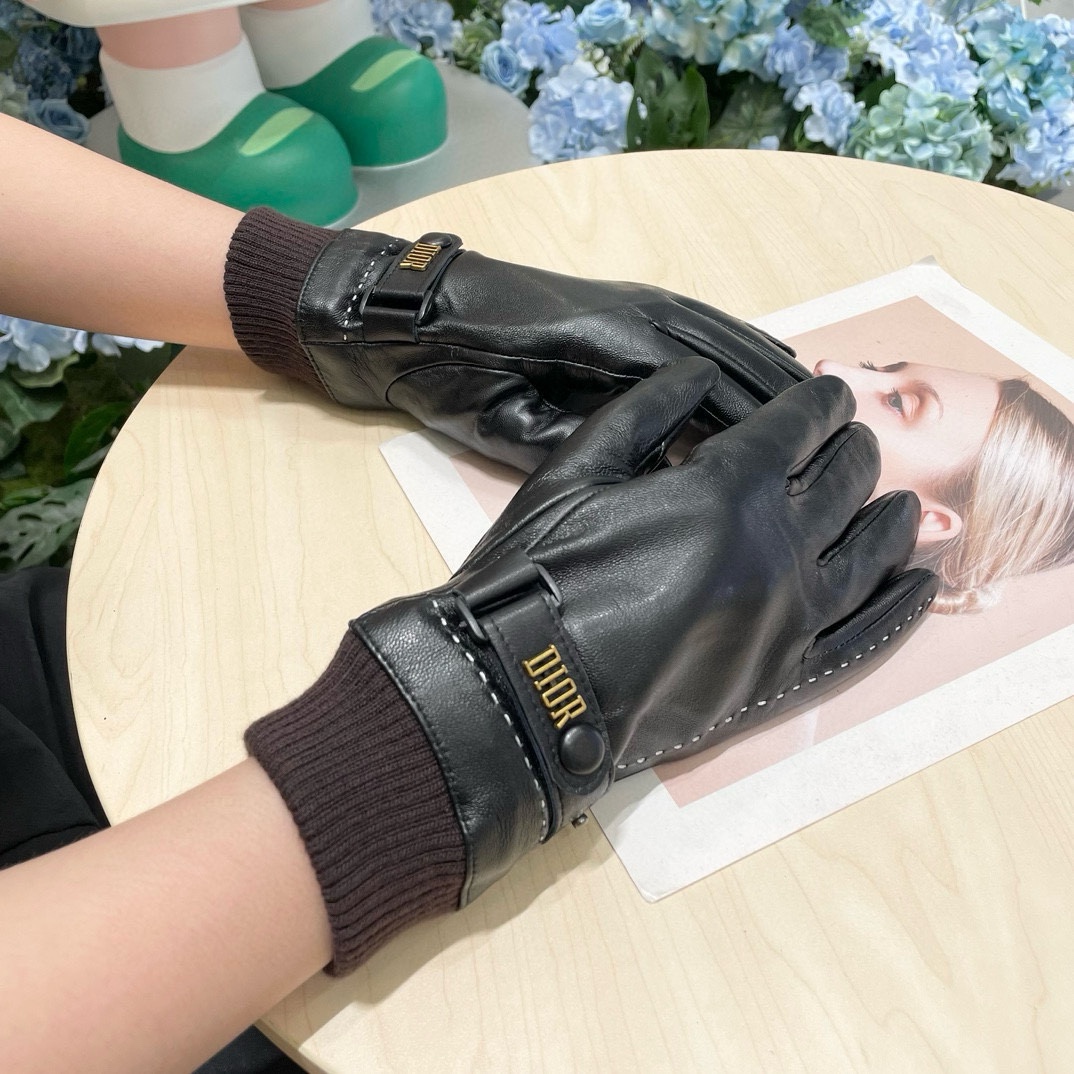 [Top] Christian Dior Touch Screen Gloves - Black