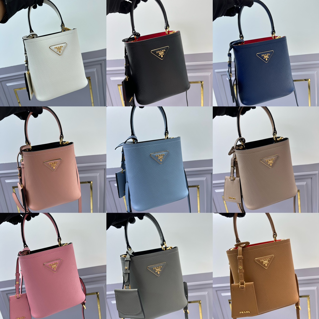 [TOP] PRADA Bucket Bag Saffiano Cowhide 18x17x10.5cm - 9 Color