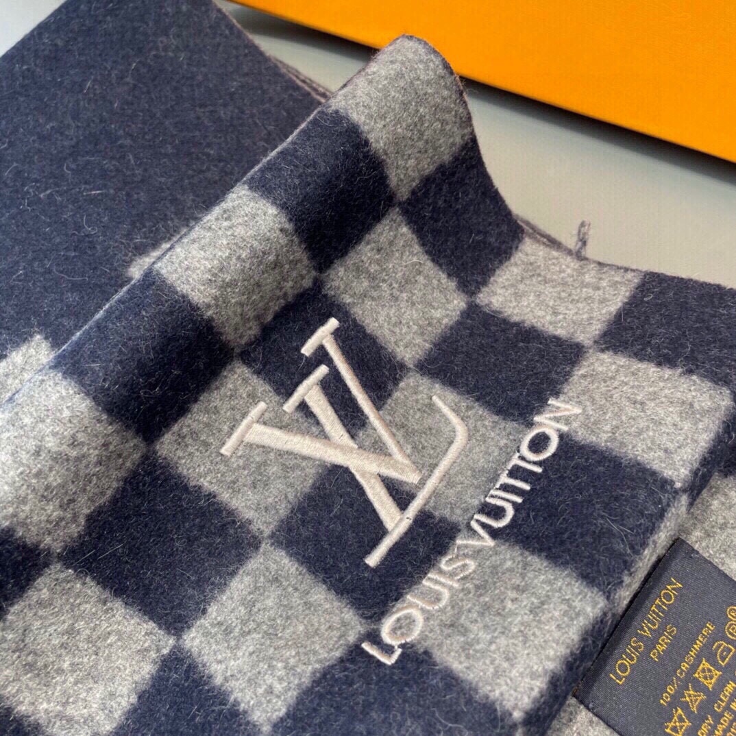 [TOP] Louis Vuitton LV Scarf 32x180cm - Blue and Grey