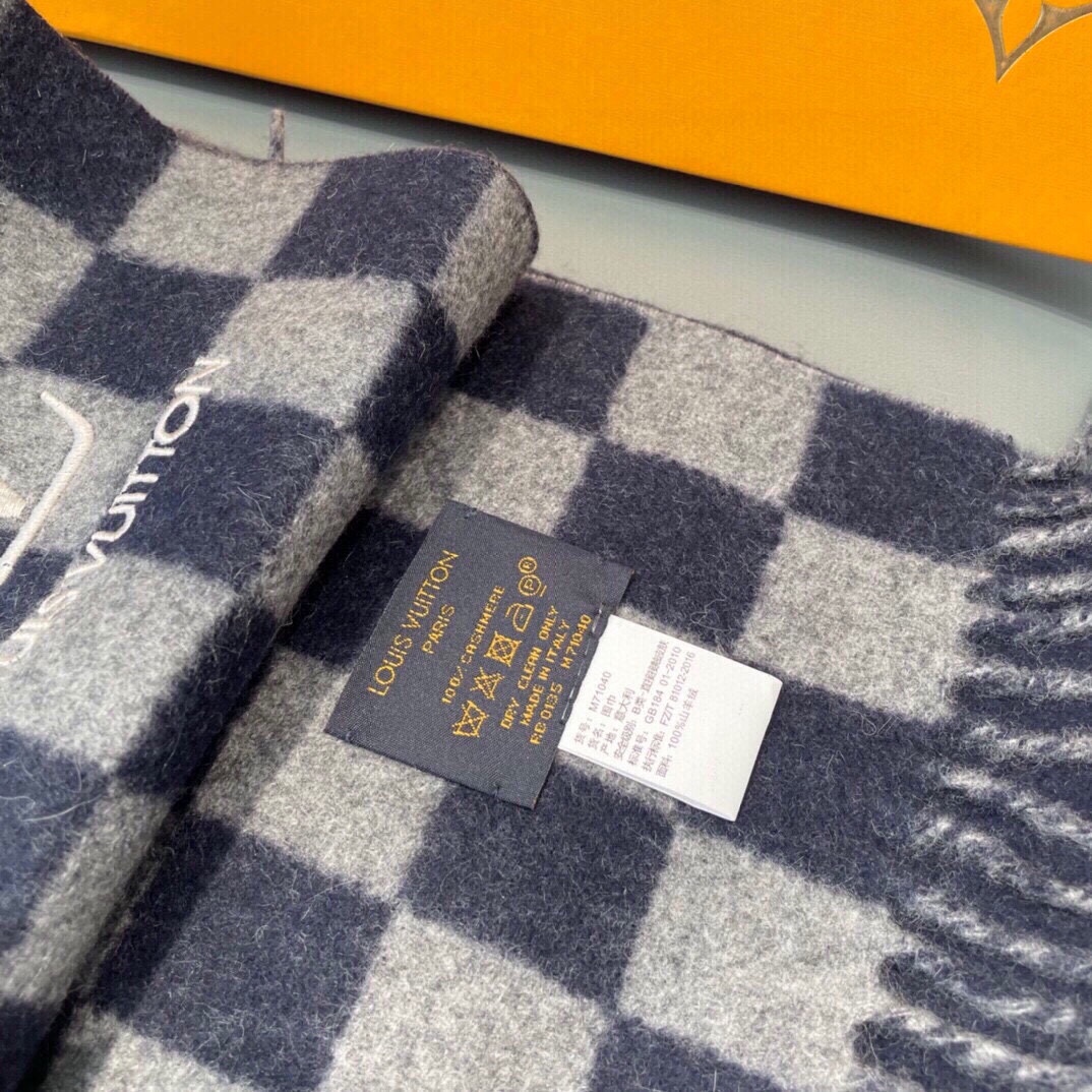 [TOP] Louis Vuitton LV Scarf 32x180cm - Blue and Grey