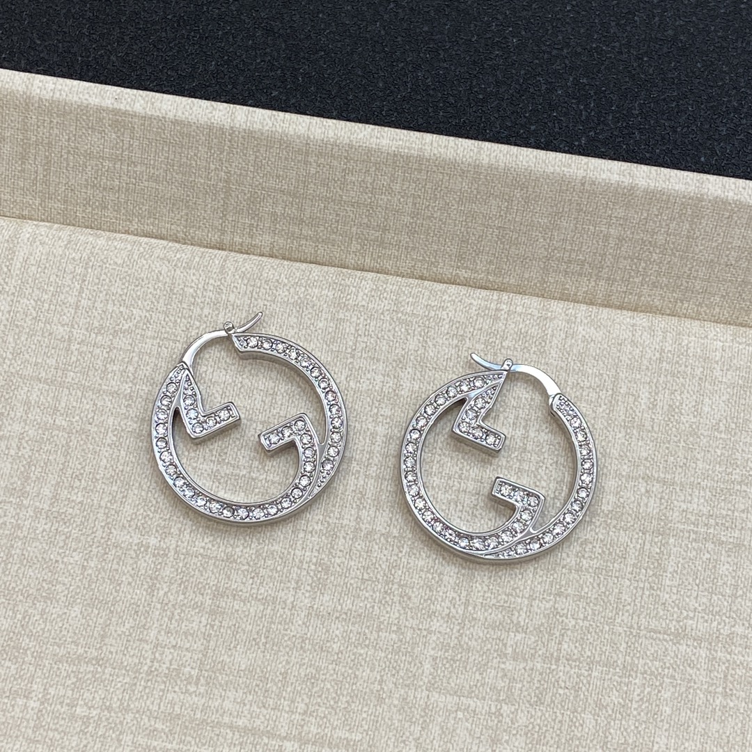 [TOP] GUCCI Diamonds Earrings - Silver