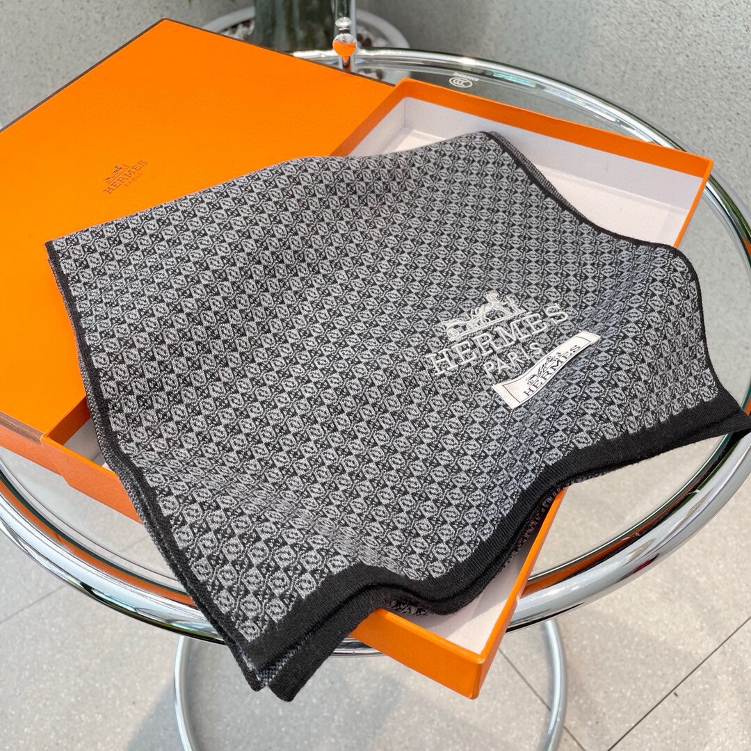 [TOP] HERMES Cashmere Scarf 180*32 cm - 3 Colors