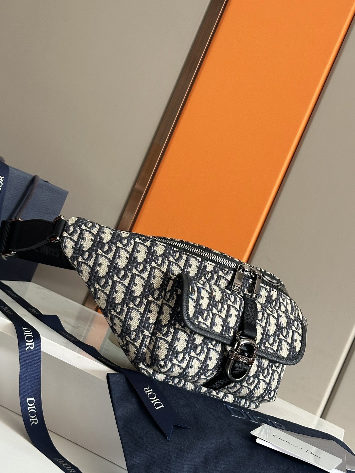 [TOP] Christian Dior Nylon Jacquard Fanny Pack 39 x 17 x 10.5cm - 2 Colors