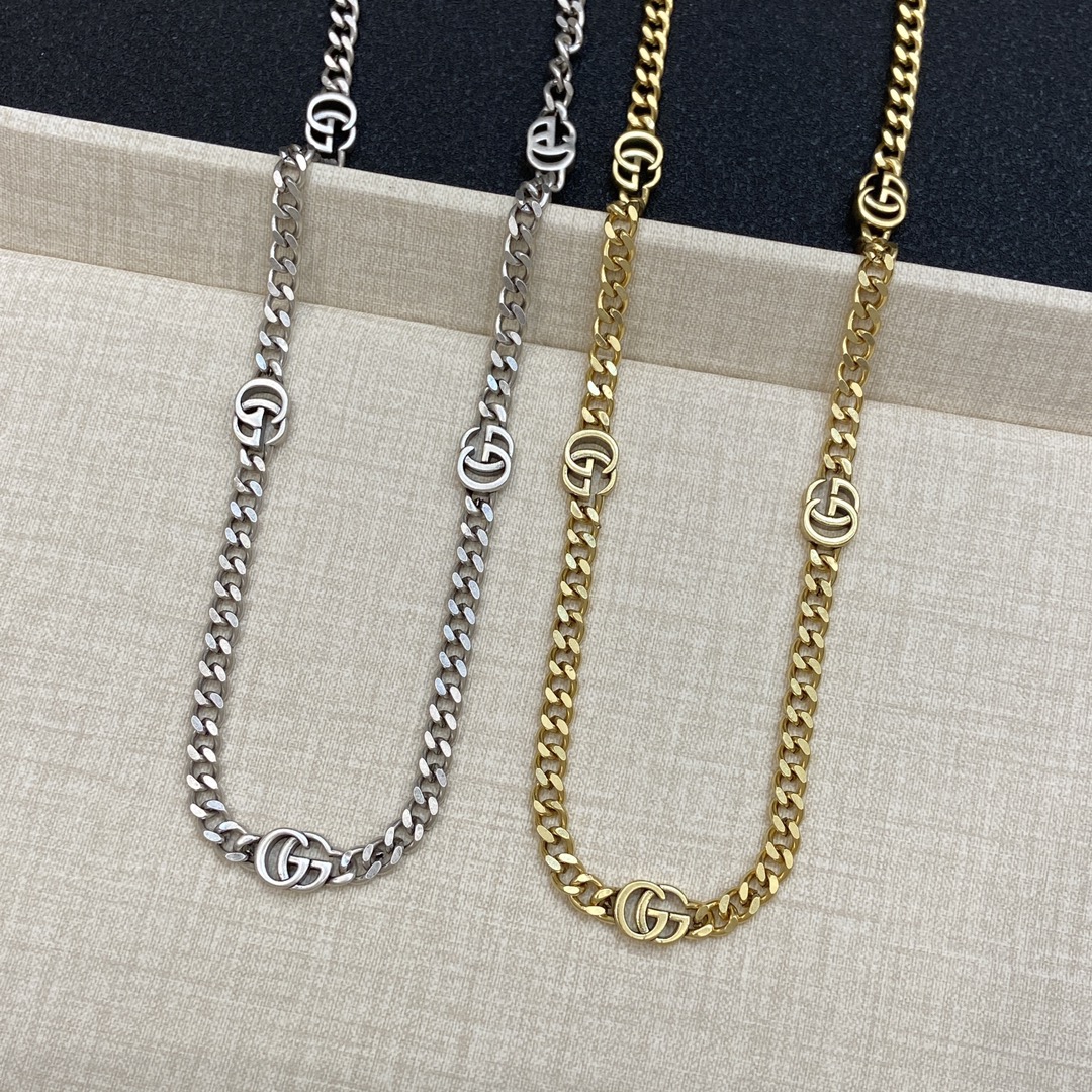 [TOP] GUCCI GG Necklace - Gold & Silver