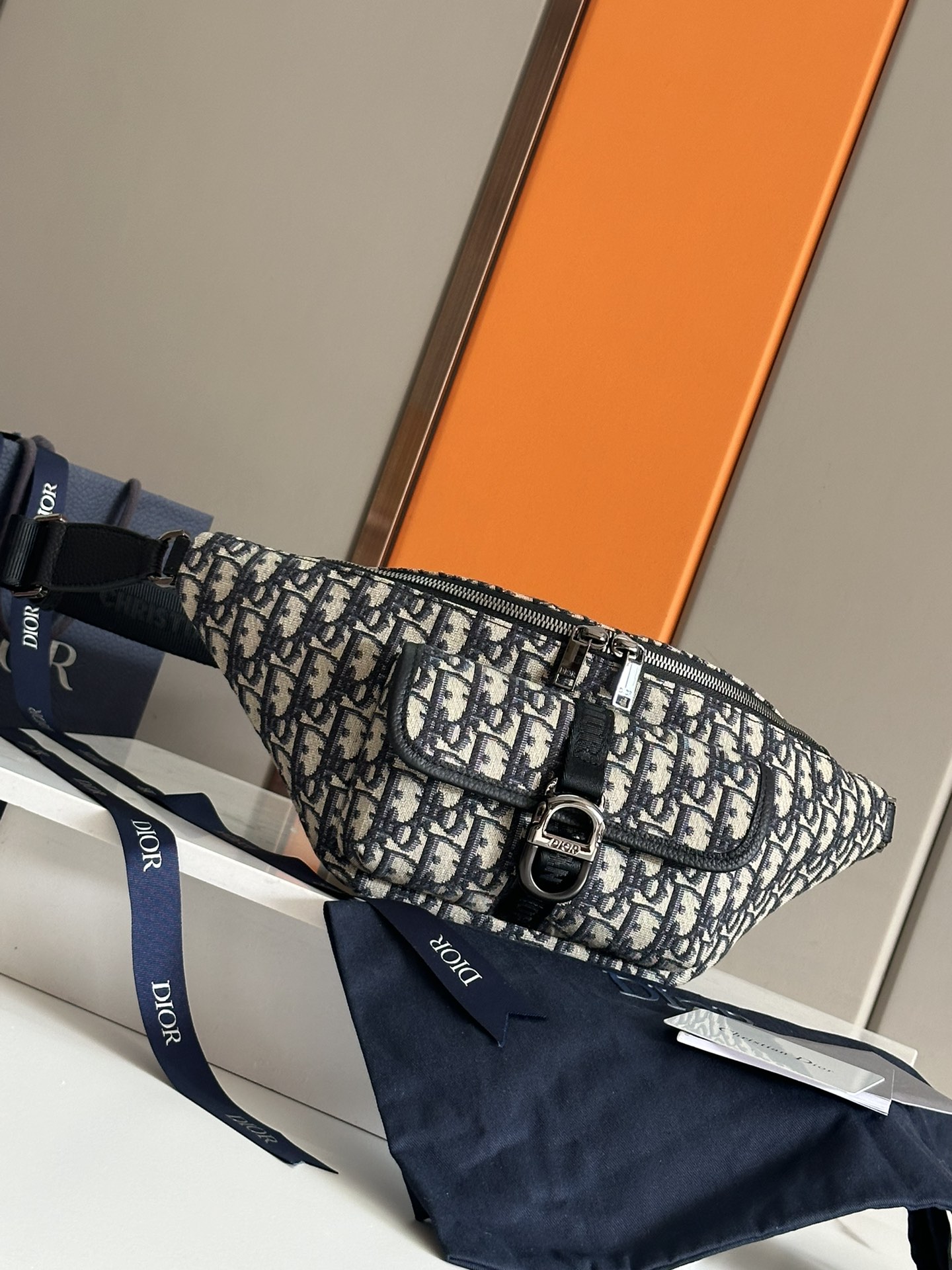 [TOP] Christian Dior Nylon Jacquard Fanny Pack 39 x 17 x 10.5cm - 2 Colors