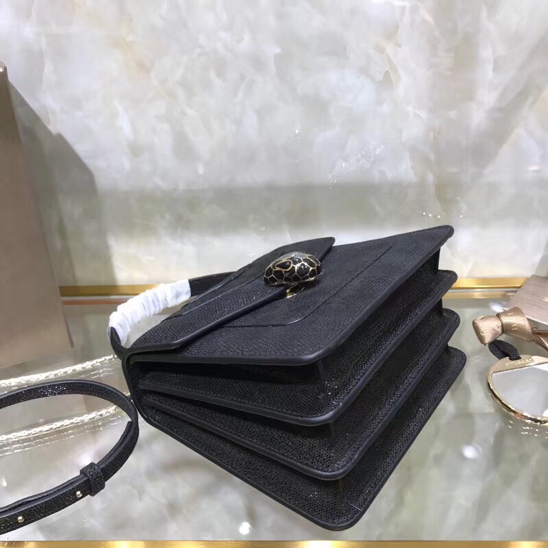 [TOP] BVLGARI Sperpenti Forever Top Handle Bag 18*16*9cm - Black