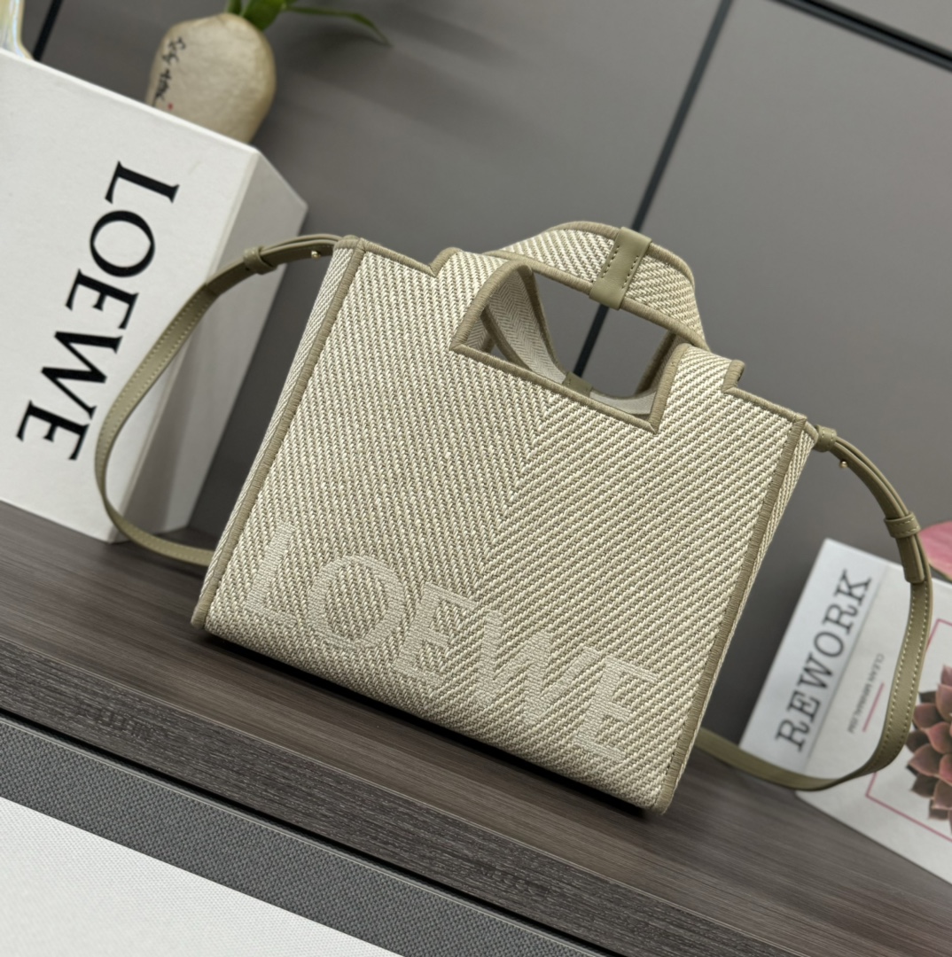 [TOP] LOEWE Font Tote Bag 24x20x11cm/30x15x25.5cm - Beige