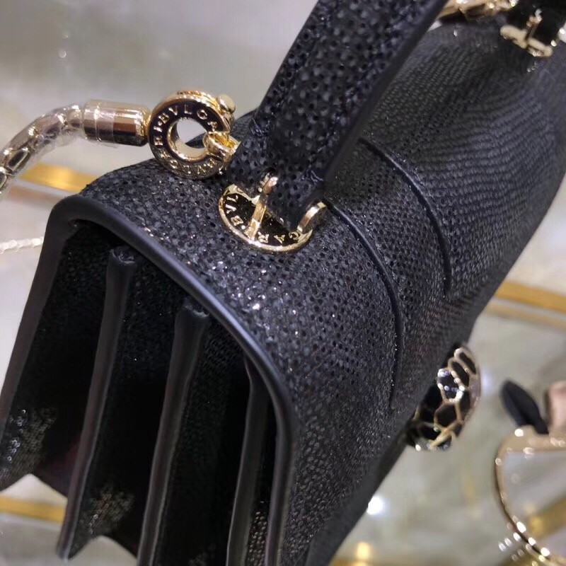 [TOP] BVLGARI Sperpenti Forever Top Handle Bag 18*16*9cm - Black