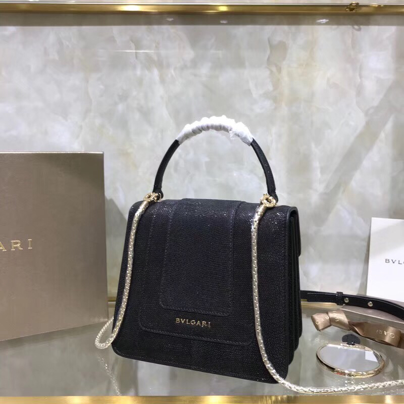 [TOP] BVLGARI Sperpenti Forever Top Handle Bag 18*16*9cm - Black