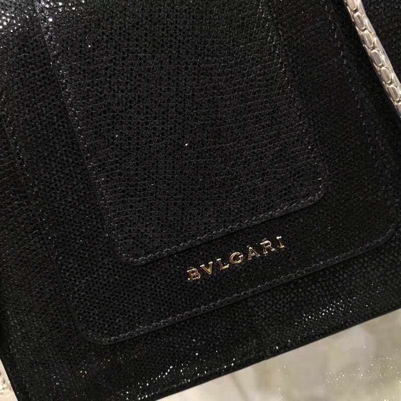 [TOP] BVLGARI Sperpenti Forever Top Handle Bag 18*16*9cm - Black