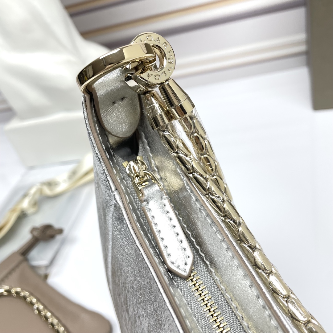 [TOP] BVLGARI Serpenti Baia Shoulder Bag  27.5*18*4.5Cm - Sliver