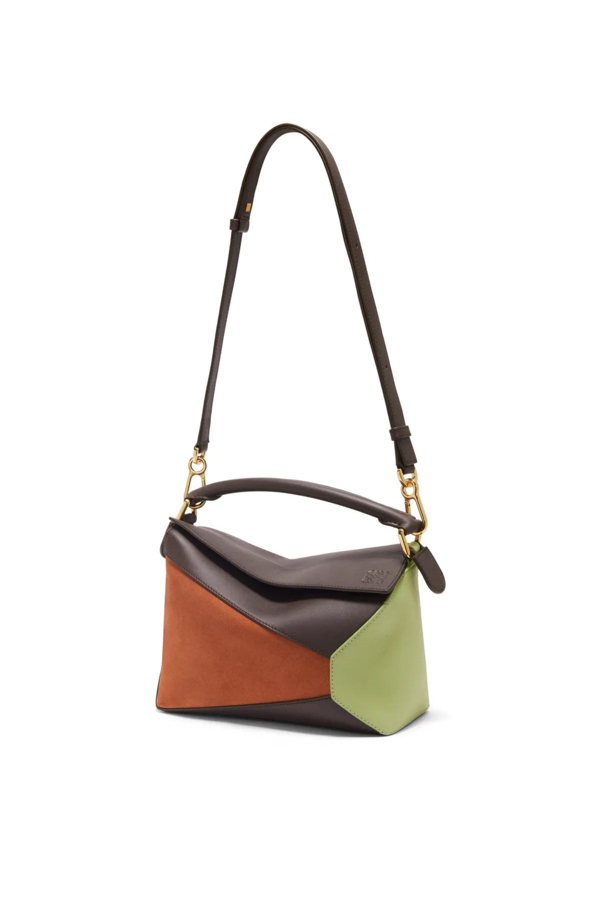 [TOP] LOEWE Puzzle Small Cow Leather Bag 24*10.5*16CM - Black/Green/Khaki