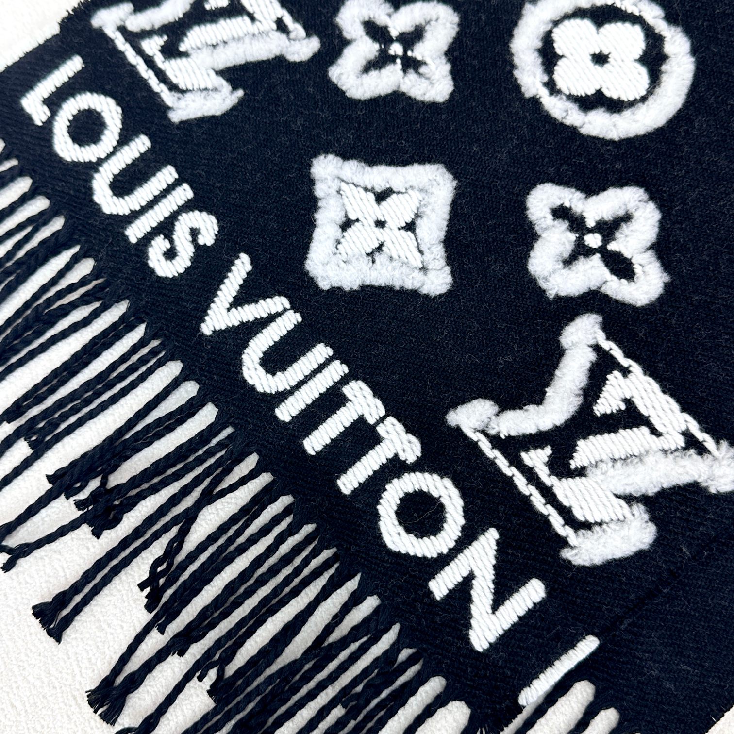[TOP] Louis Vuitton LV Scarf 34 x 220 cm - Black
