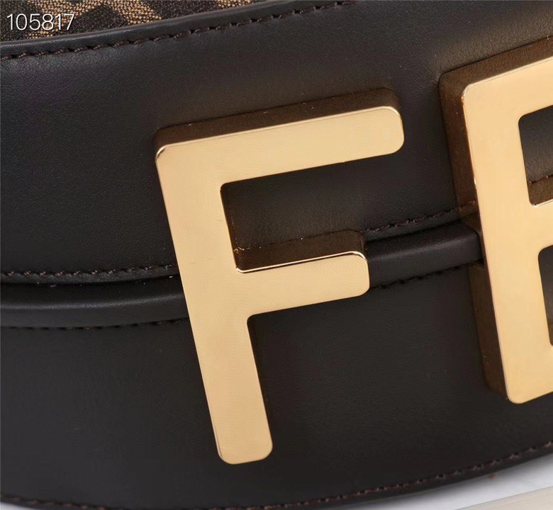 [TOP] FENDI Classic Metal Logo Fendigraphy Bag - Brown