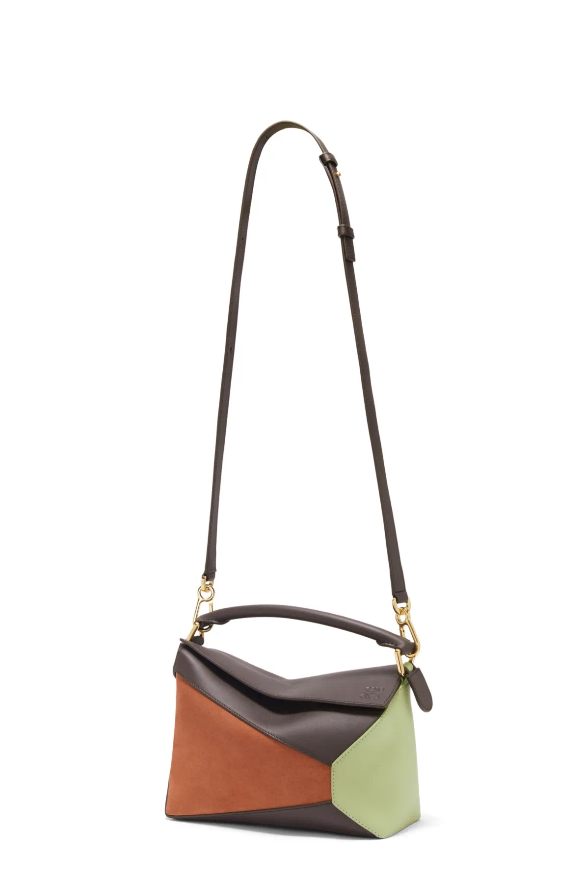 [TOP] LOEWE Puzzle Small Cow Leather Bag 24*10.5*16CM - Black/Green/Khaki