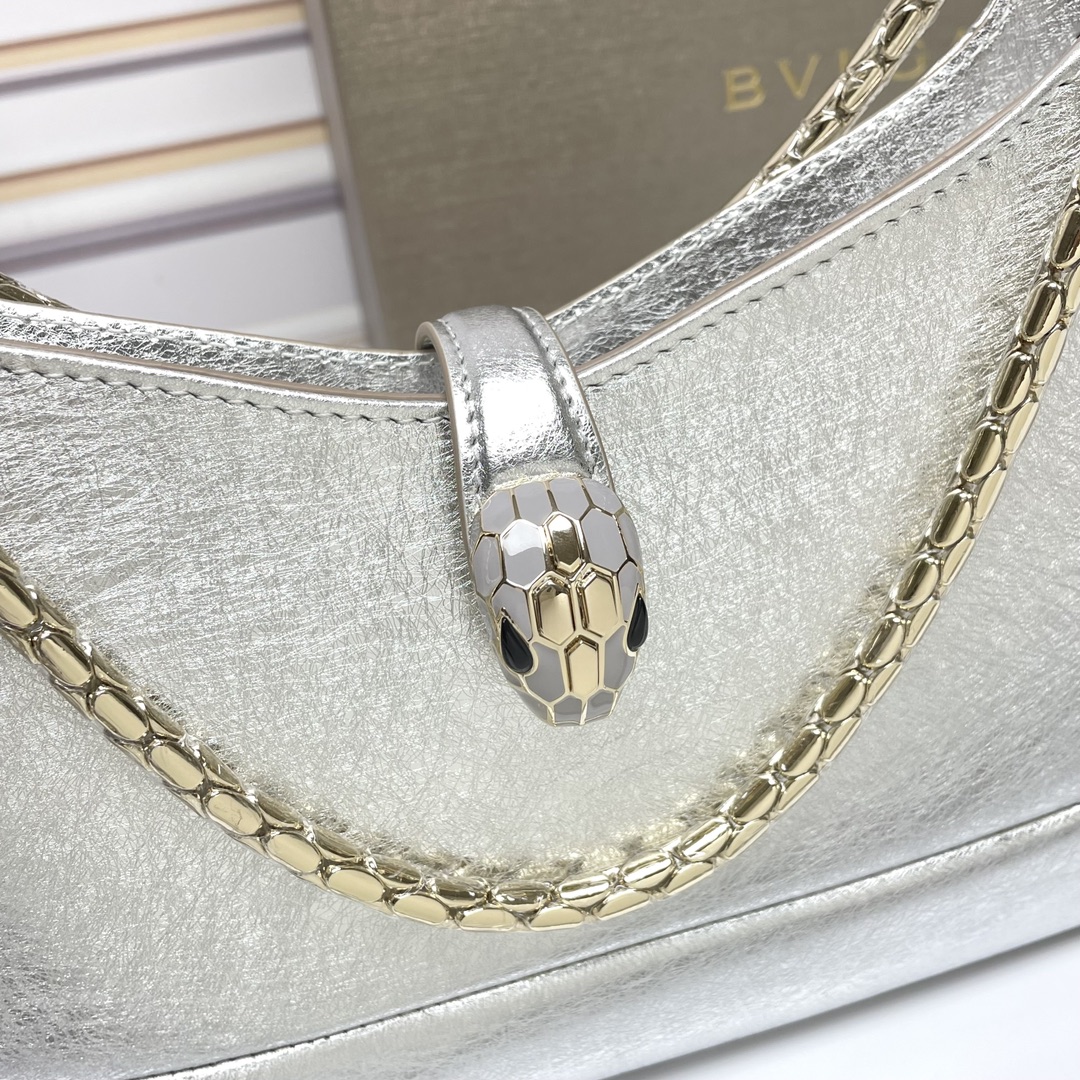[TOP] BVLGARI Serpenti Baia Shoulder Bag  27.5*18*4.5Cm - Sliver