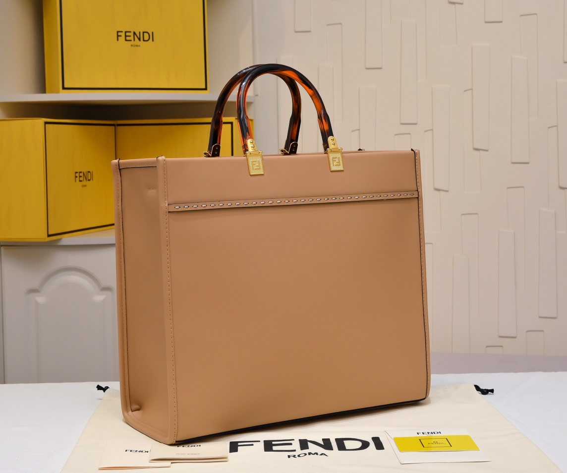 [TOP] FENDI Sunshine Tote Bag 35*31*17cm - Brown