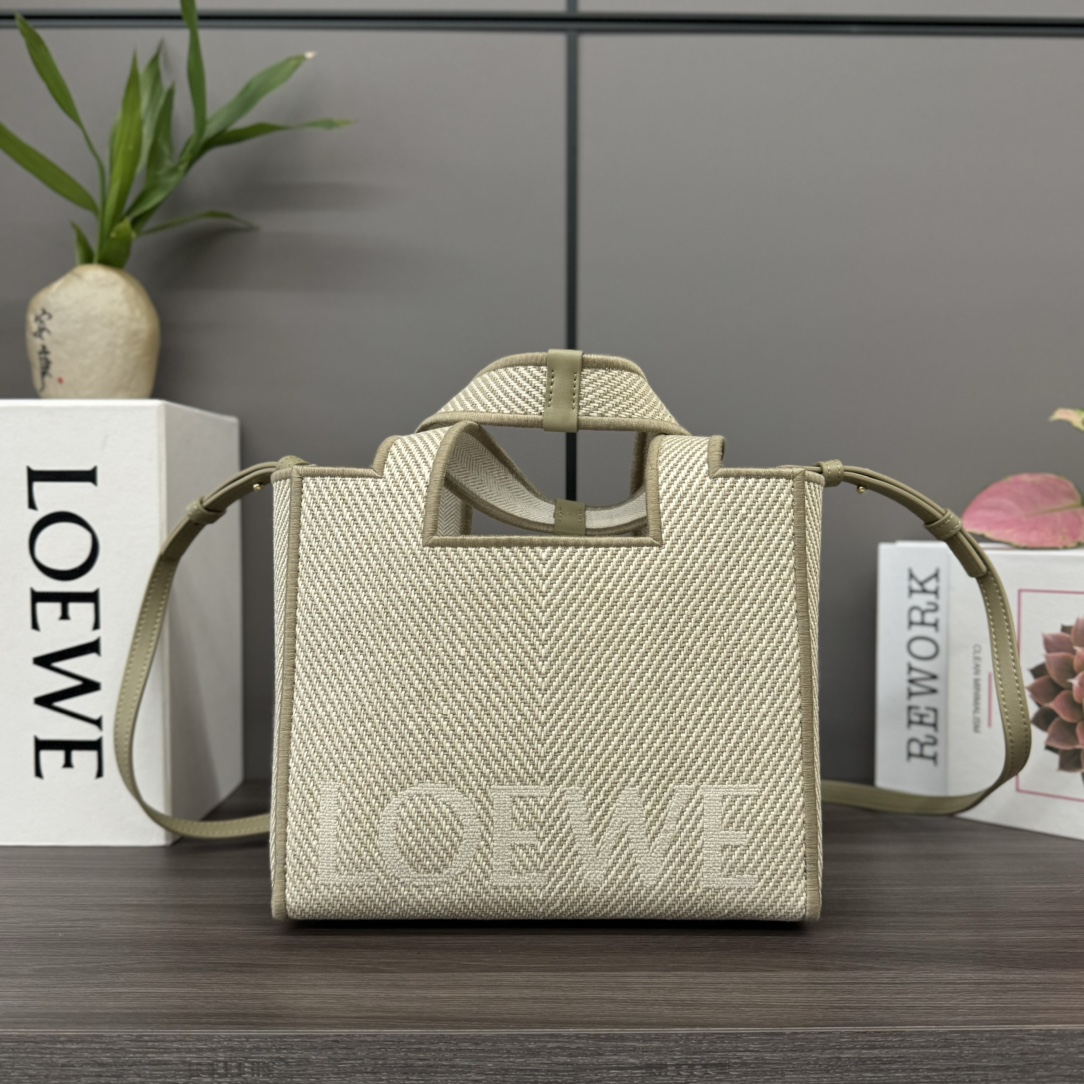 [TOP] LOEWE Font Tote Bag 24x20x11cm/30x15x25.5cm - Beige